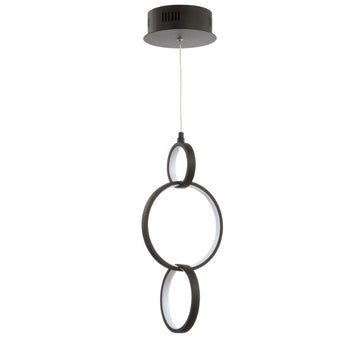Loop 7.75" Adjustable Integrated LED Metal Ring Pendant - JONATHAN Y